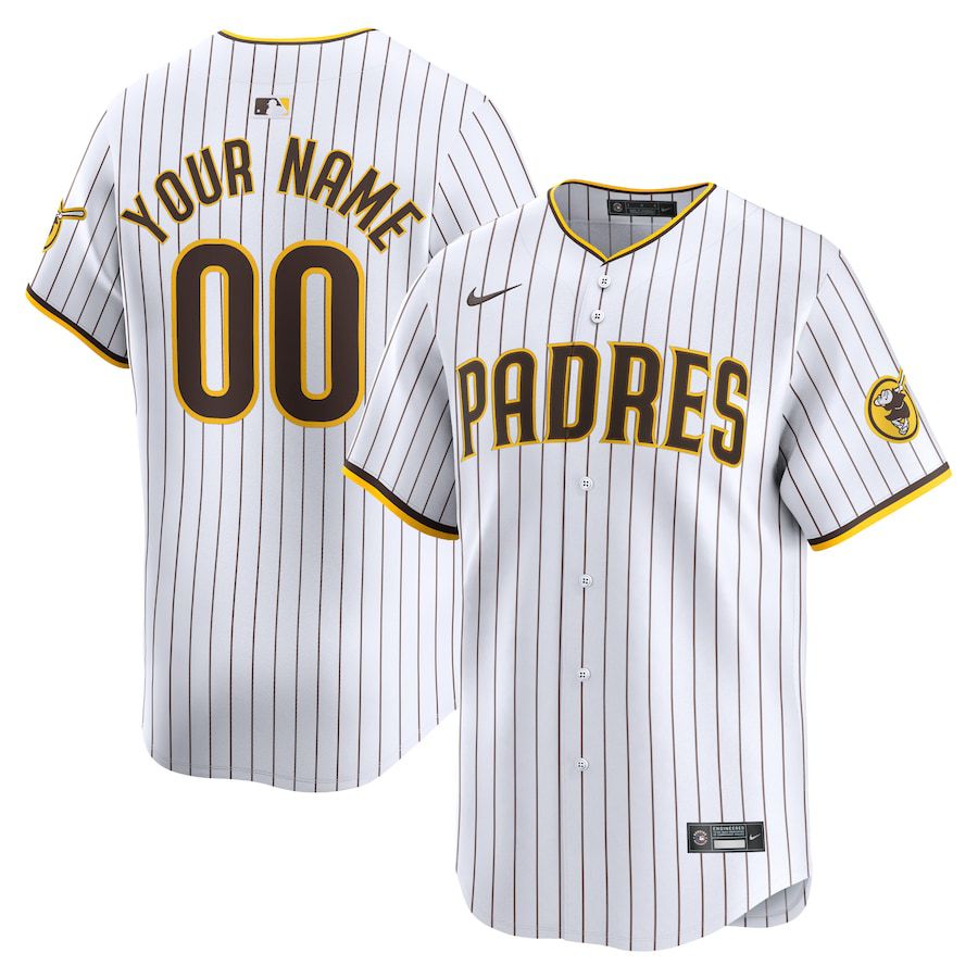 Men San Diego Padres Nike White Home Limited Custom MLB Jersey->customized mlb jersey->Custom Jersey